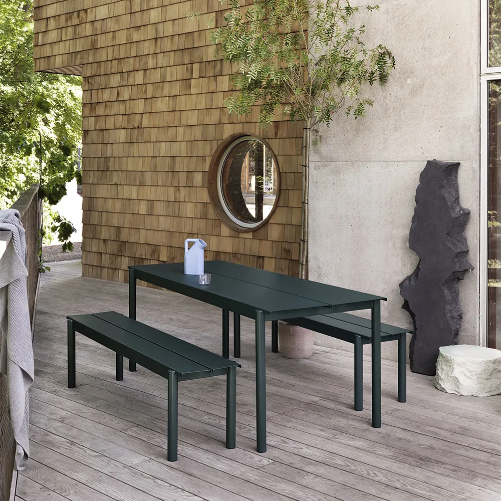 Alternativ bild 1 för Muuto - Linear Steel Bench - Trädgårdsbänk - Grey - L110 x D39 x H45,5 cm