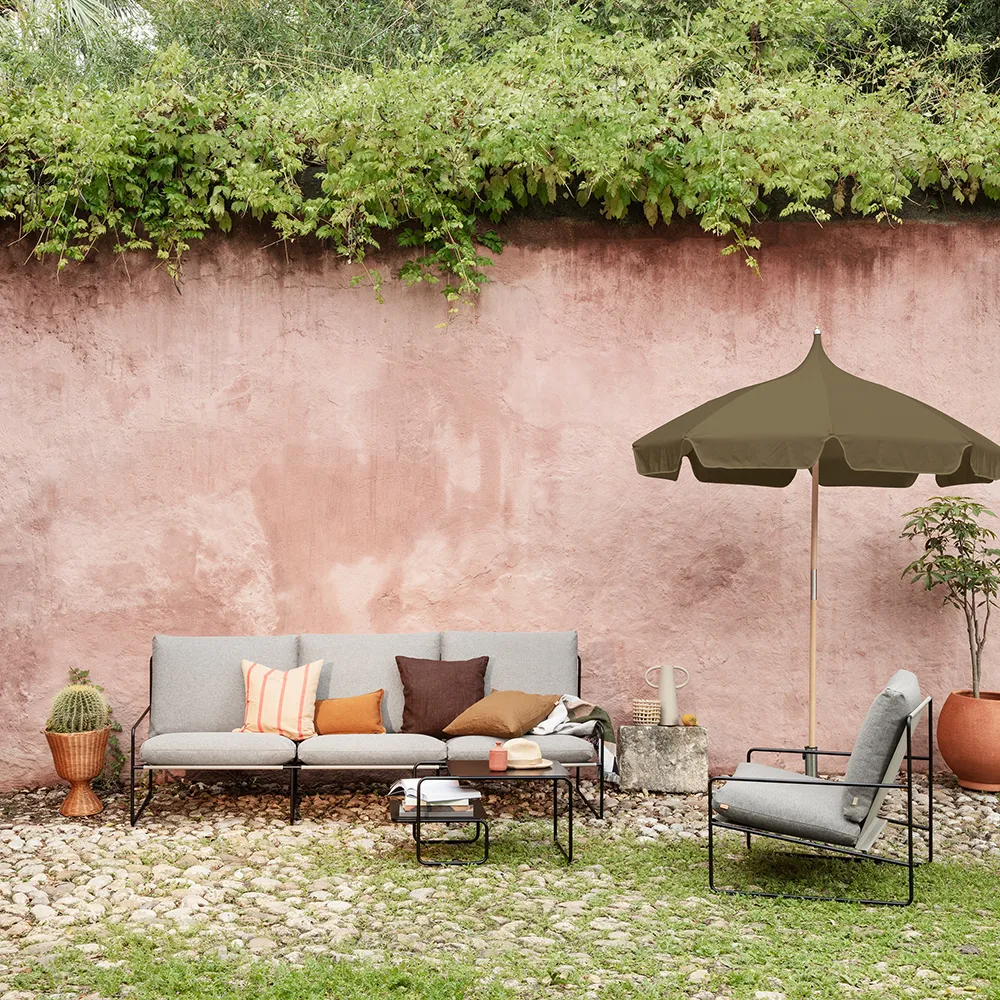 Alternativ bild 1 för Ferm Living - Lull Parasol - Parasoll - Military Olive - Ø: 200 x H: 225 cm