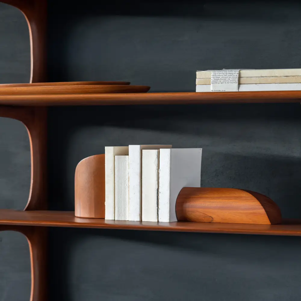 PI bokstöd lackad mahogny-set om 2