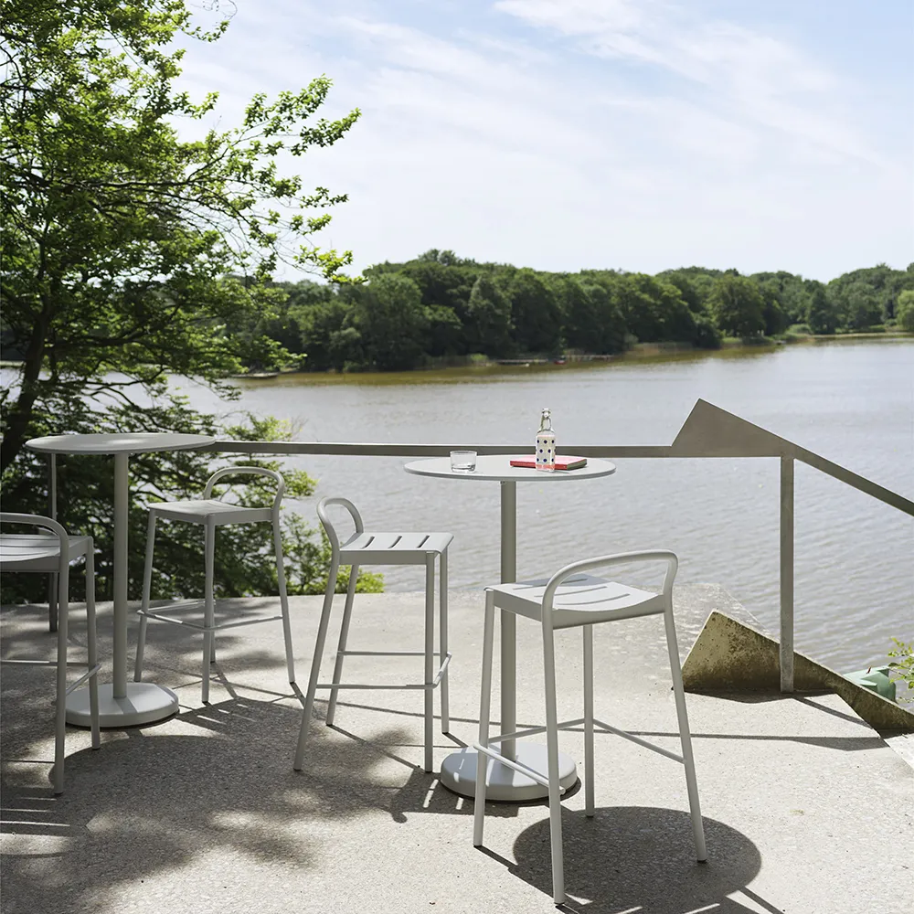 Linear Steel Barbord Ø70 cm Anthracite Black 