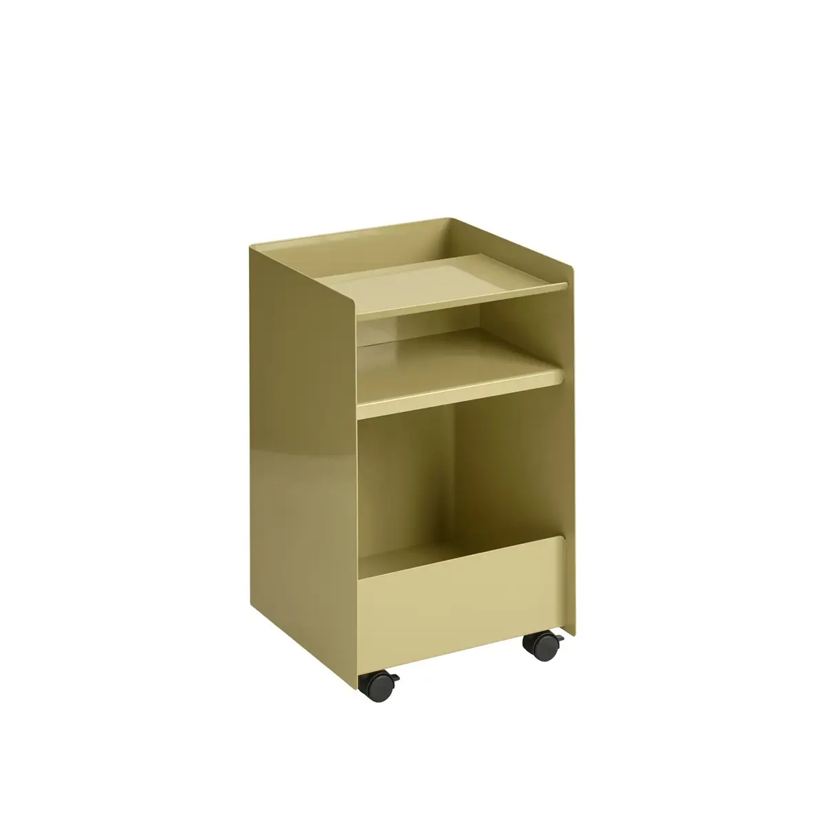 Muuto, Folded Trolley H 61,5 cm öppen hurts- Mörk Beigegrön