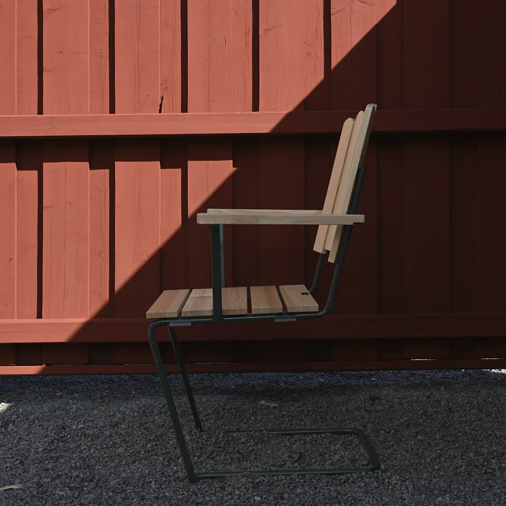 A2 Fåtölj Oljad furu / Grönt stativ