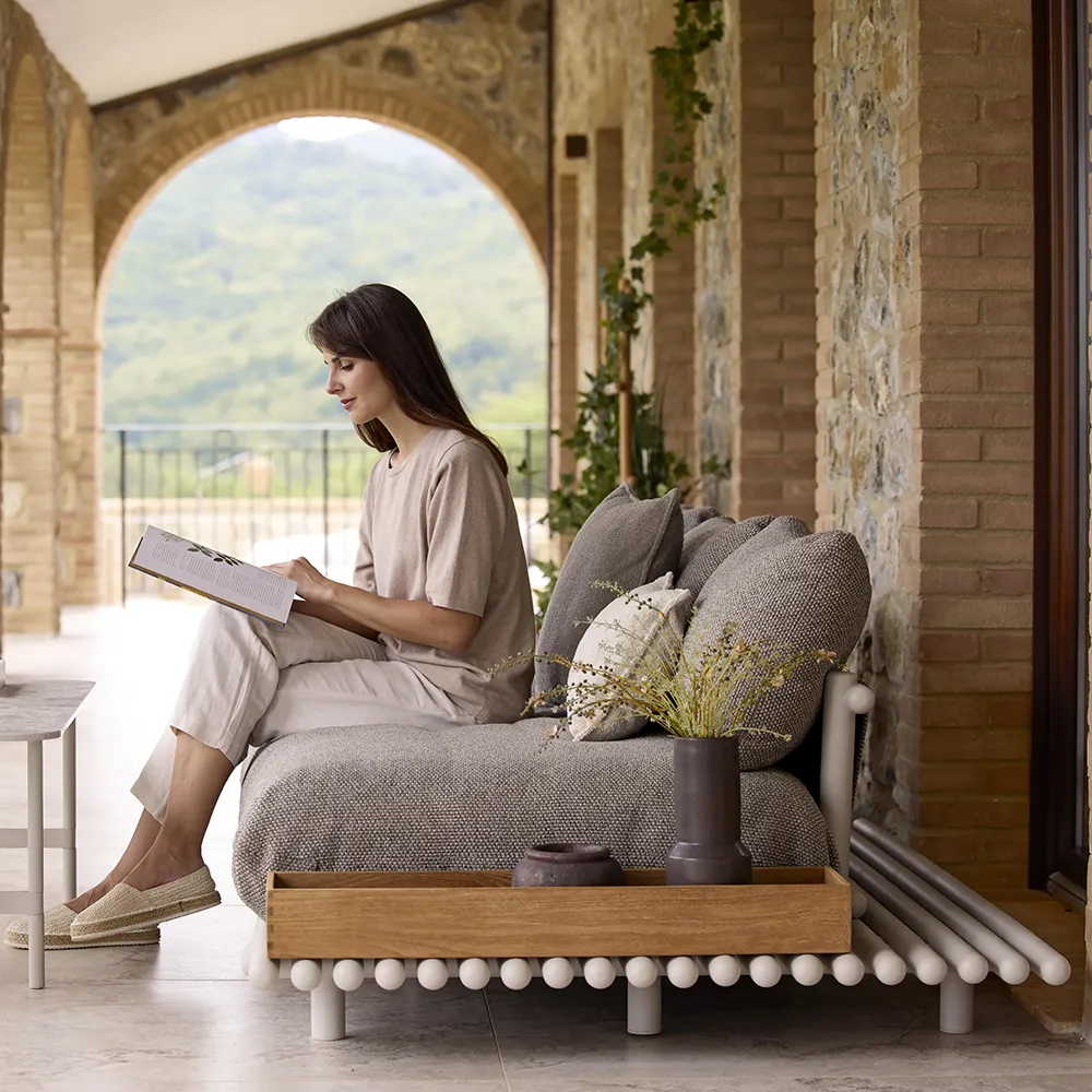 Sticks divansoffa Alu/sand