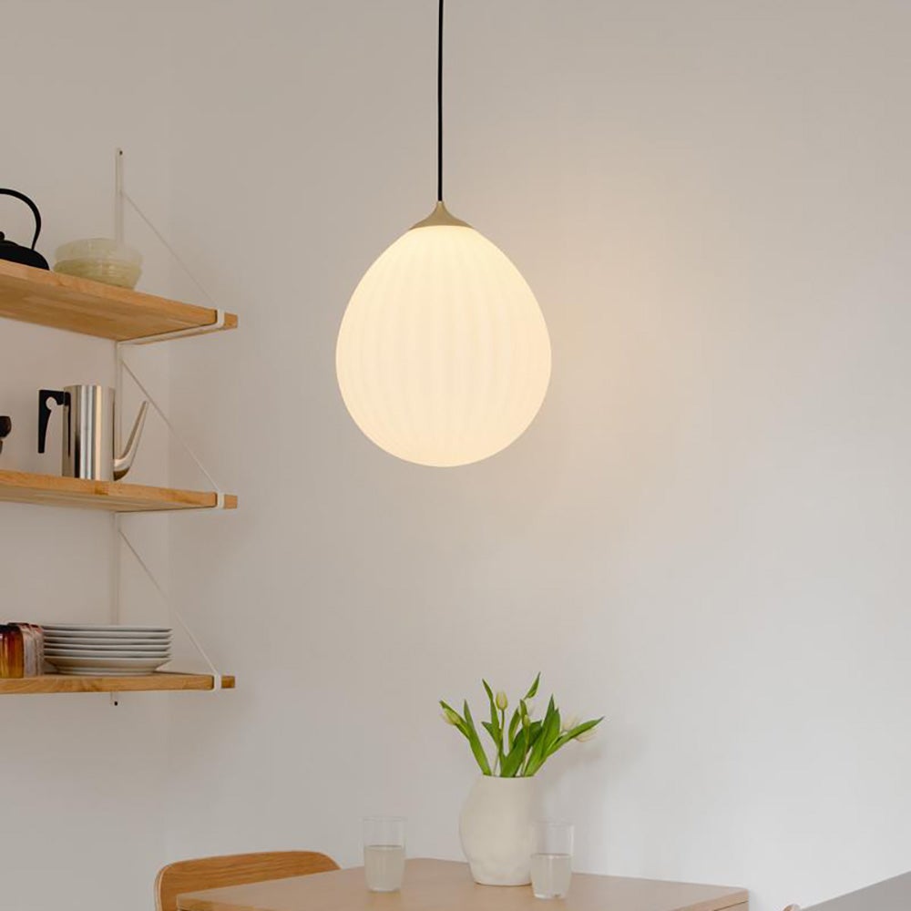 Around the World Lampskärm Ø35 cm White/Brushed Bras