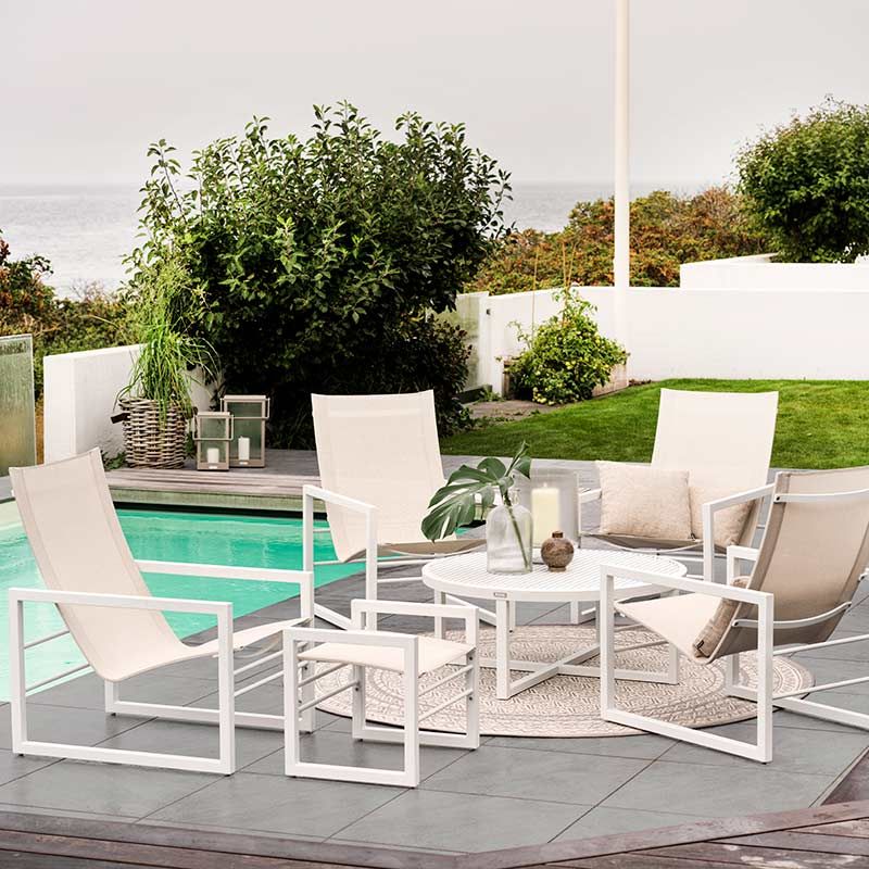 Vevi loungebord 100  cm vitt 