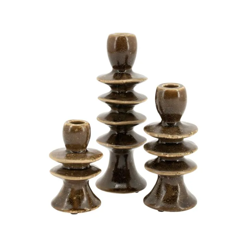 By-Boo, Cimba (set of 3) 7,5x11,8 cm Lergods Brun