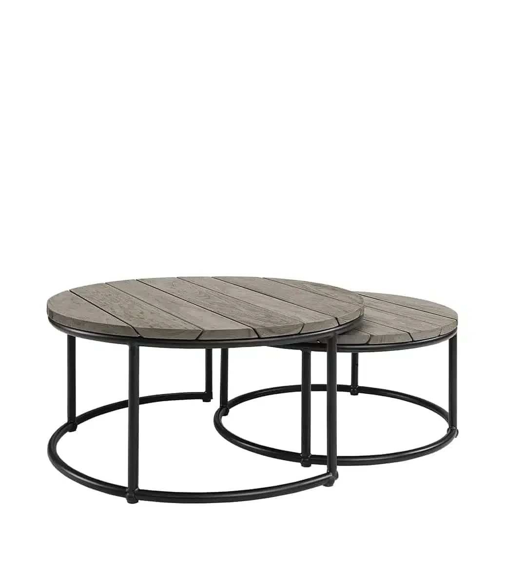 ANSON Round coffee table 2-set Instant Grey Artwood basprodukt