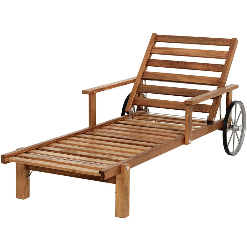 Fri Form, Liggvagn Med Armstöd Teak