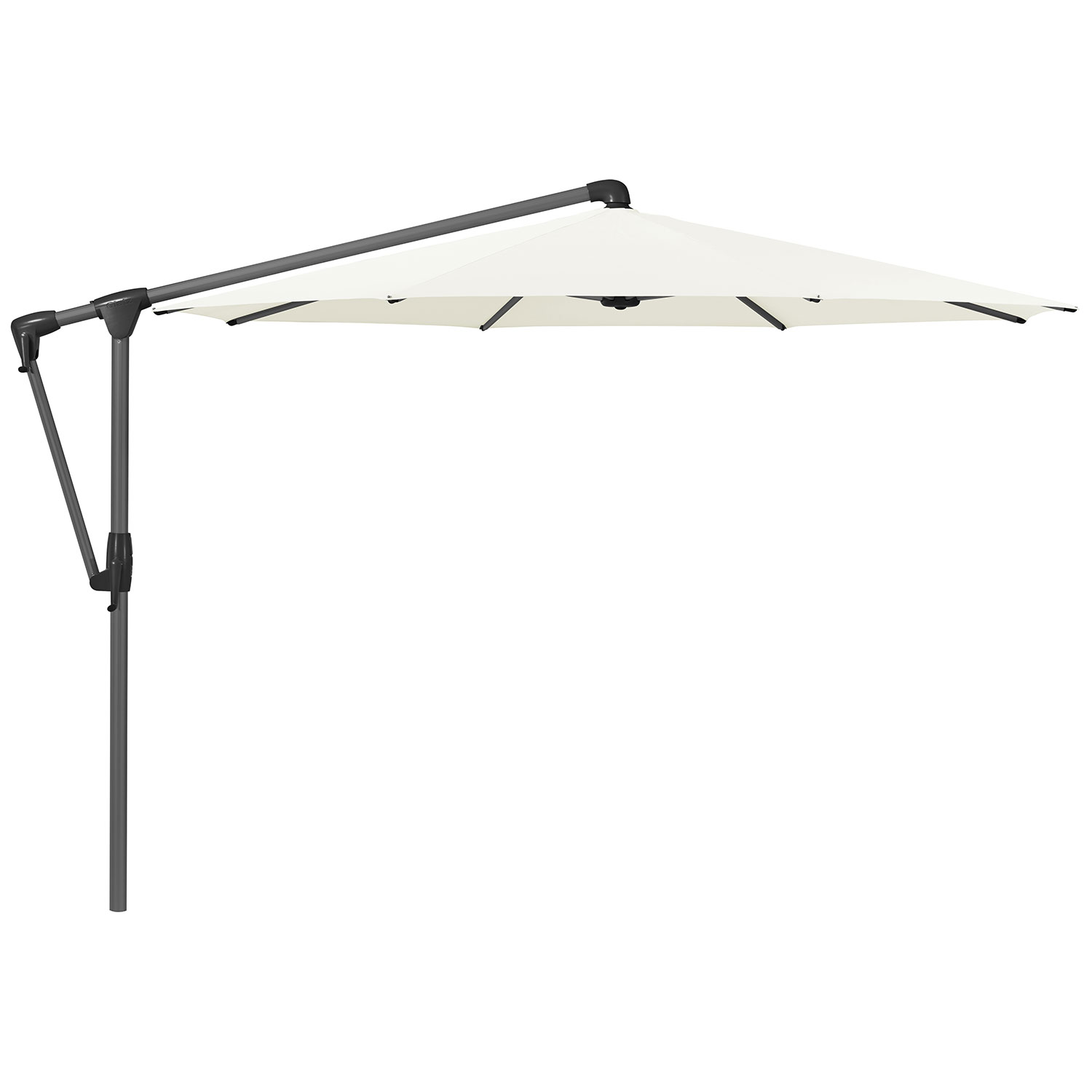Sunwing Casa frihängande parasoll 330 cm kat.5 antracite alu / 510 white