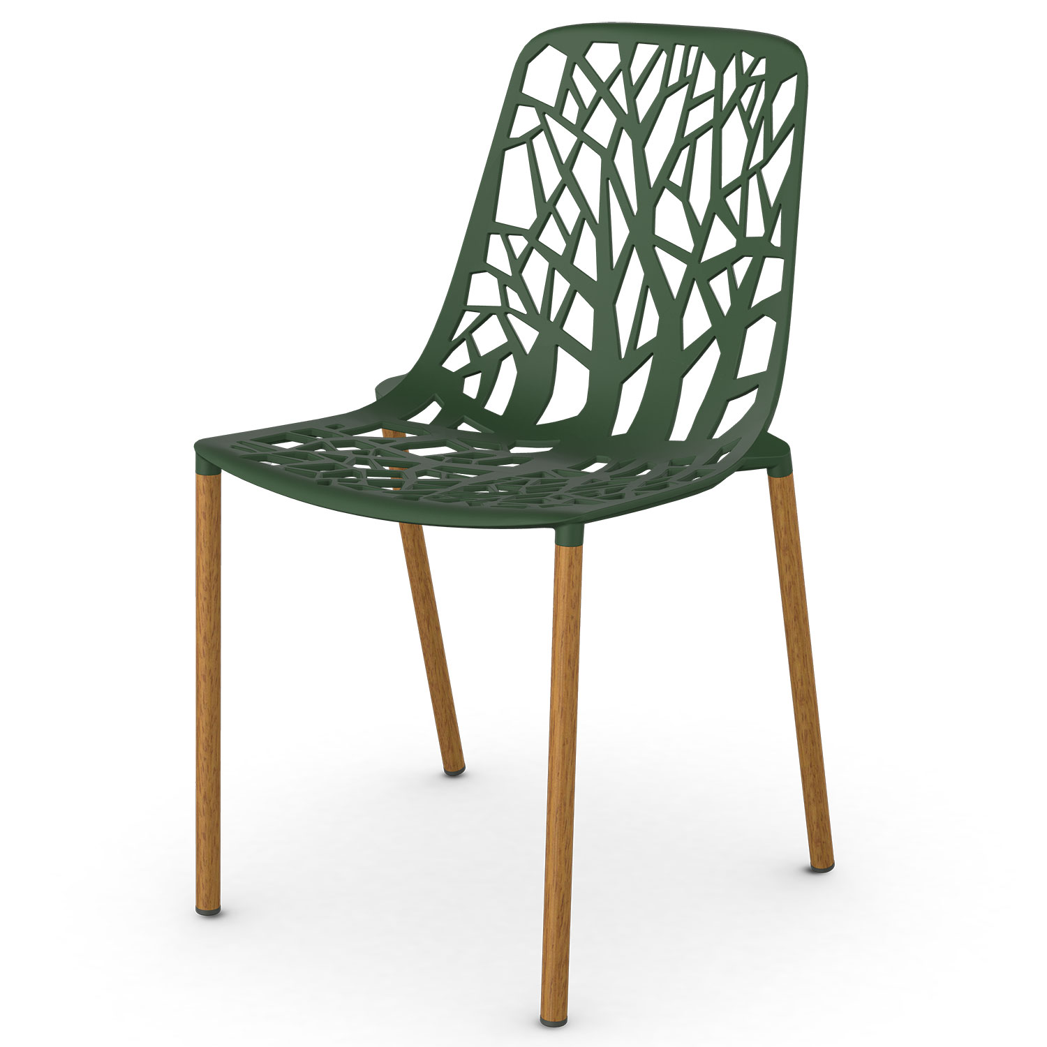 Fast Design Forest matstol med Iroko klädda ben Dark Green
