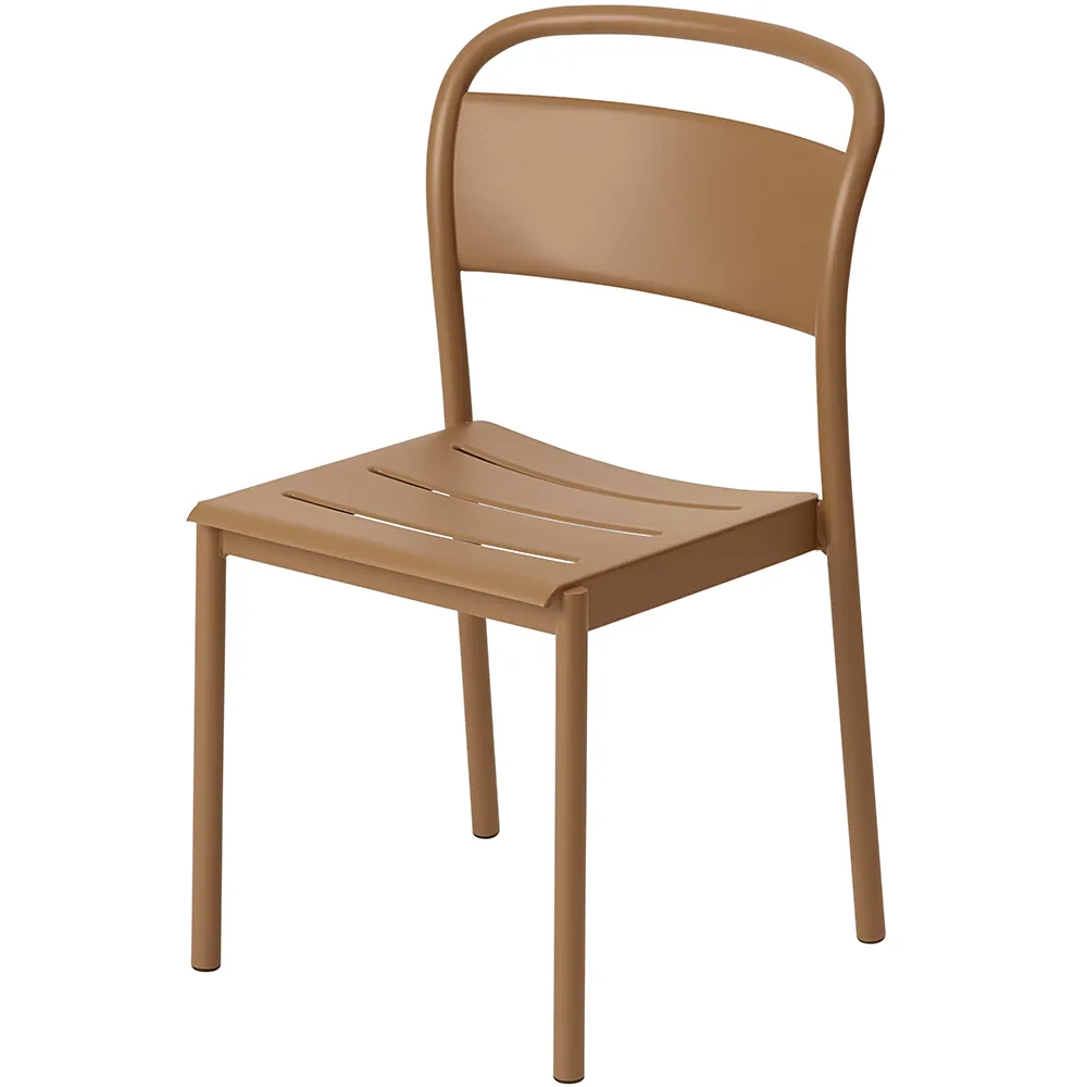 Produktfoto för Muuto - Linear Steel Side Chair - Trädgårdsstol - Burned Orange - L49,6 x D54 x H85,1 cm