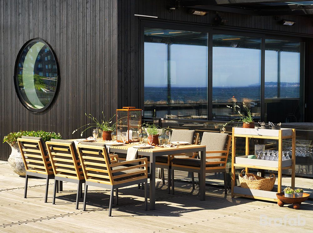 Zalongo matstol grå / teak 