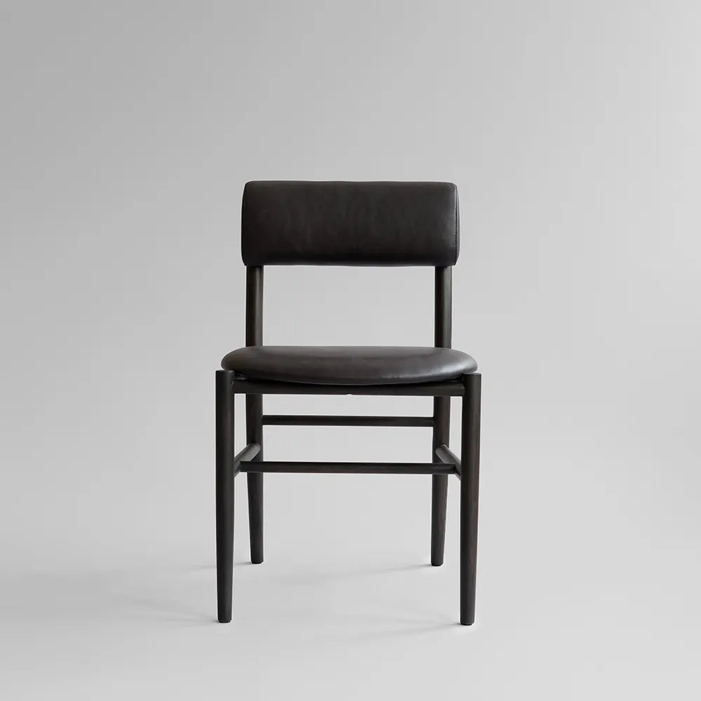 Nama Matstol - Coffee Black, Aniline leather black