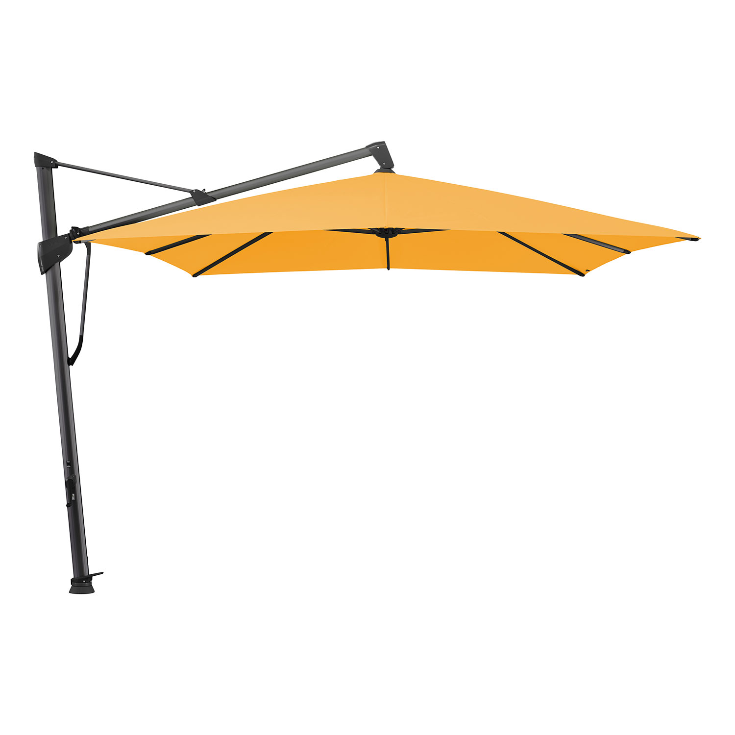 Glatz Sombrano S+ frihängande parasoll 400×300 cm kat.5 antracite alu / 514 corn