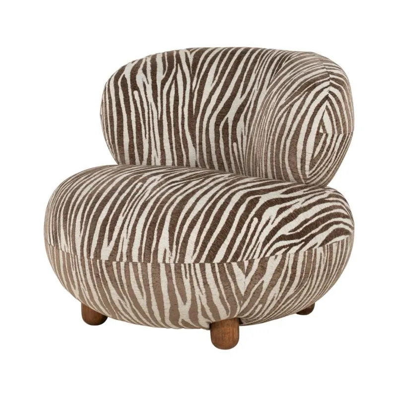 Mochi zebra 93x93x79 cm Tyg, Trä & Ijzer Brun