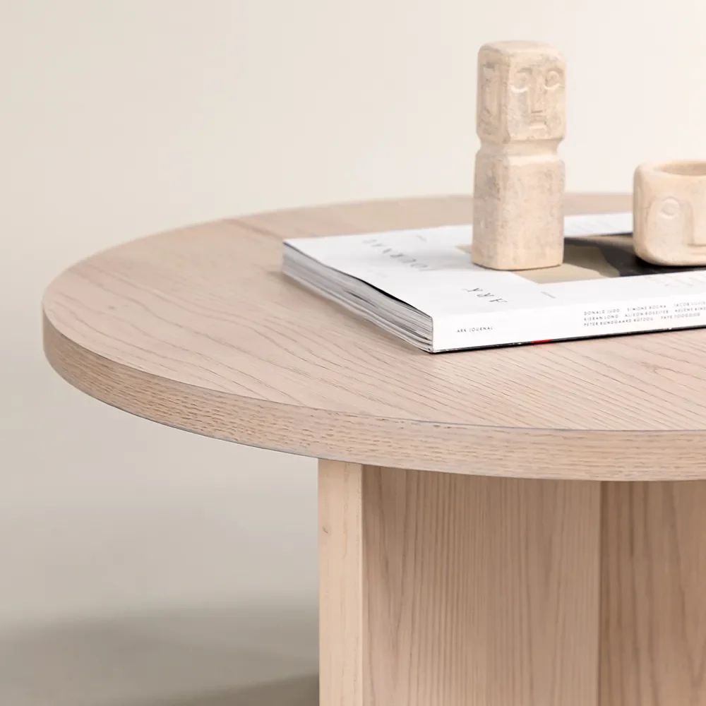 Saltö Soffbord Ø65 cm Vitputsad