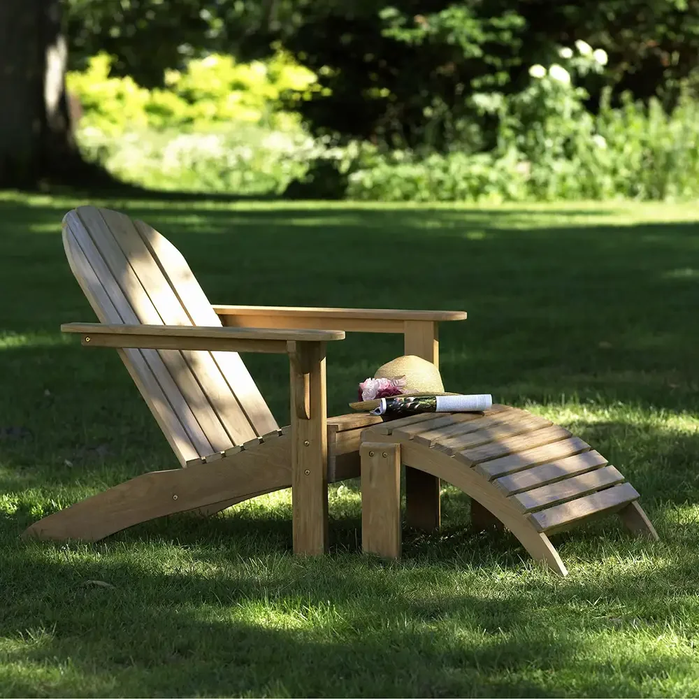 Adirondack fåtölj inkl. pall teak