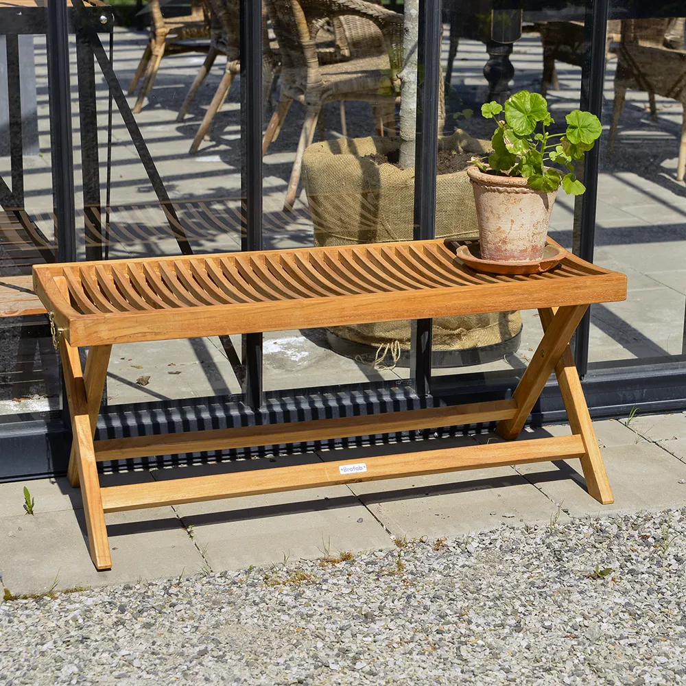 Turin bänk 40x105 cm natur teak 