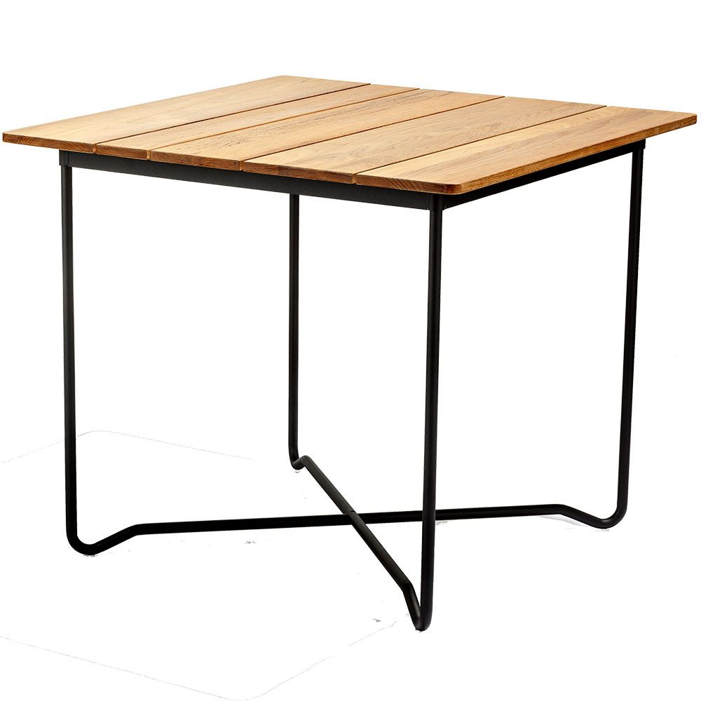Grinda Bord 85X85Cm Svart / Teak 