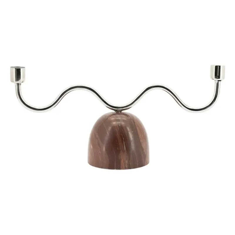 Lumiere 2 34x10x16 cm Marmor & Järn Brun