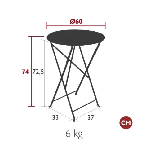 Bistro table 60 cm Liquorice