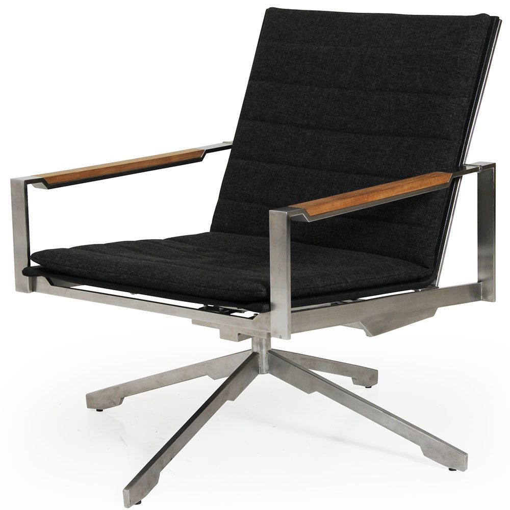 Gotland snurrfåtölj stål/teak 