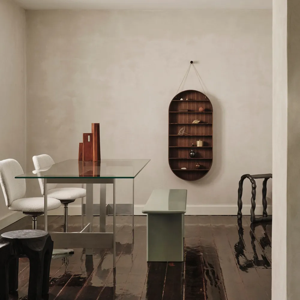 Oval Dorm Vägghylla - Smoked Oak