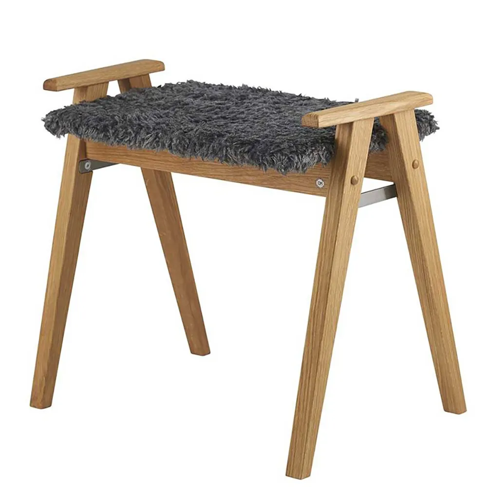 Alme Pall Lackad Ek/Fårskinnslook mörkgrå