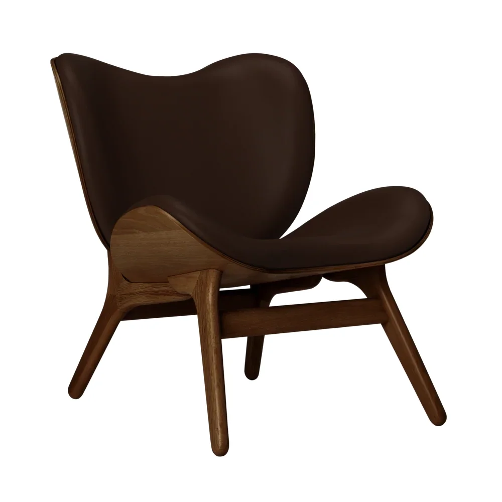 A Conversation Piece Loungestol Dark Oak/Hope Leather brown