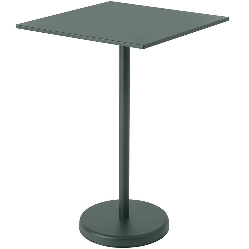 muuto, linear steel barbord 70x70 cm dark green