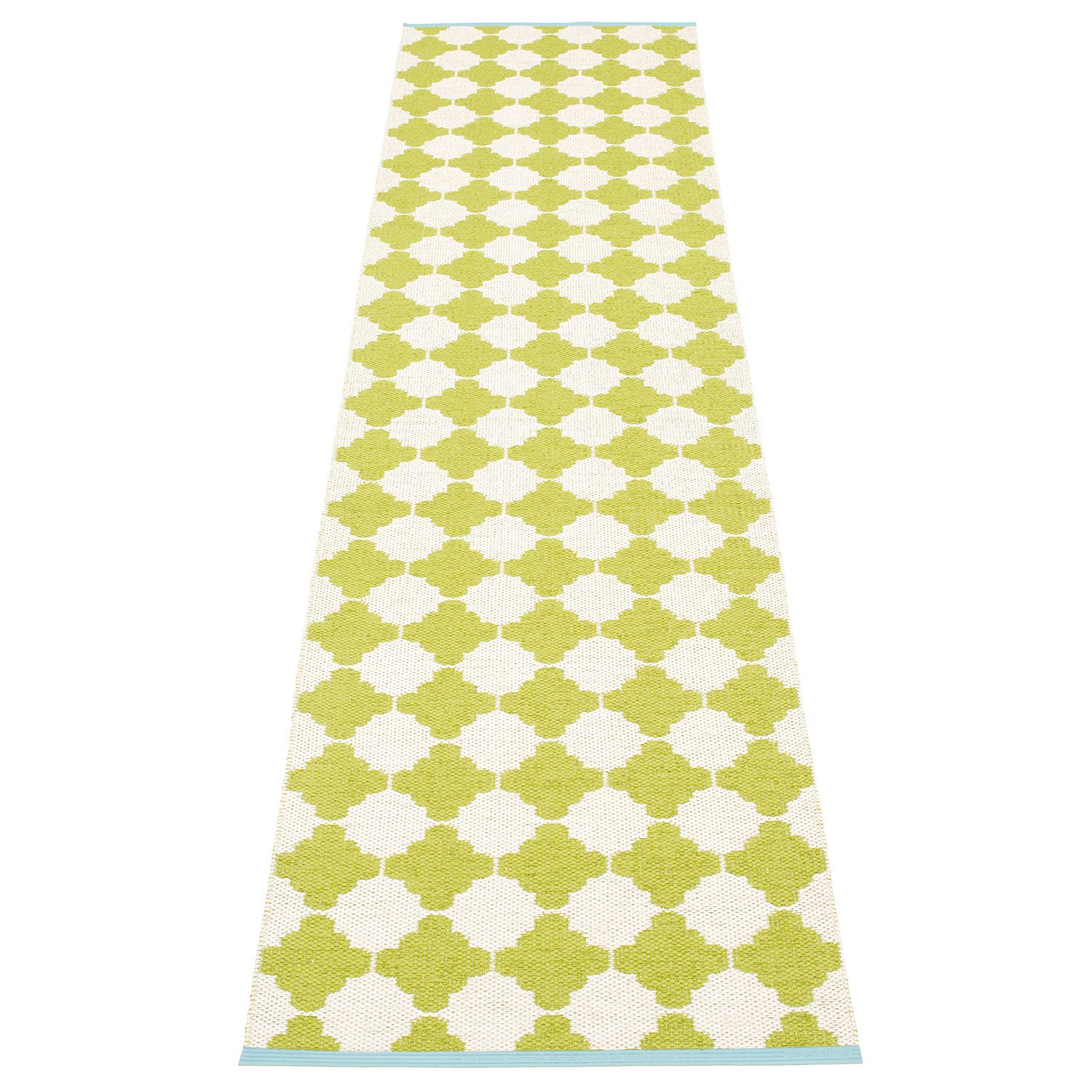 Pappelina, Marre matta 70x300 cm lime / vanilla turquoise stripe