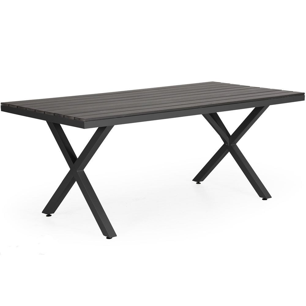 Brafab Leone matbord 100×200 cm svart aluminium