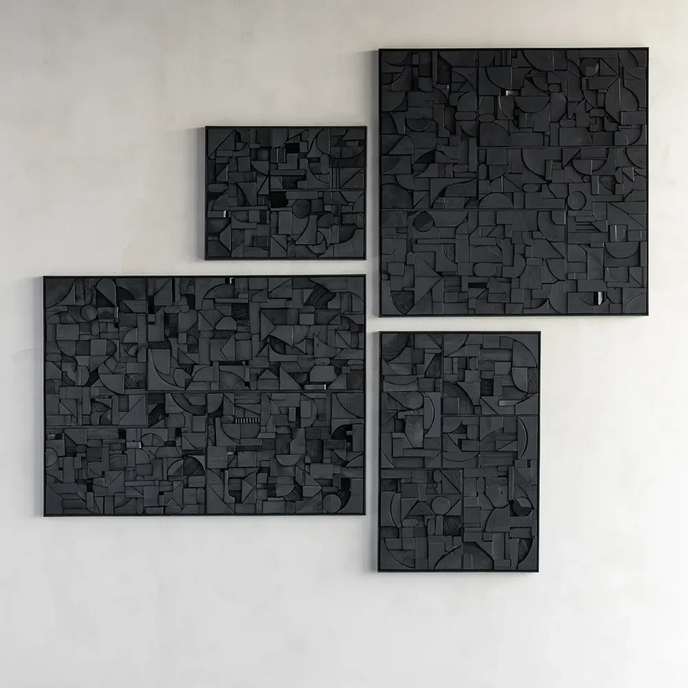 Bricks Väggdekor 100x100 cm Svart