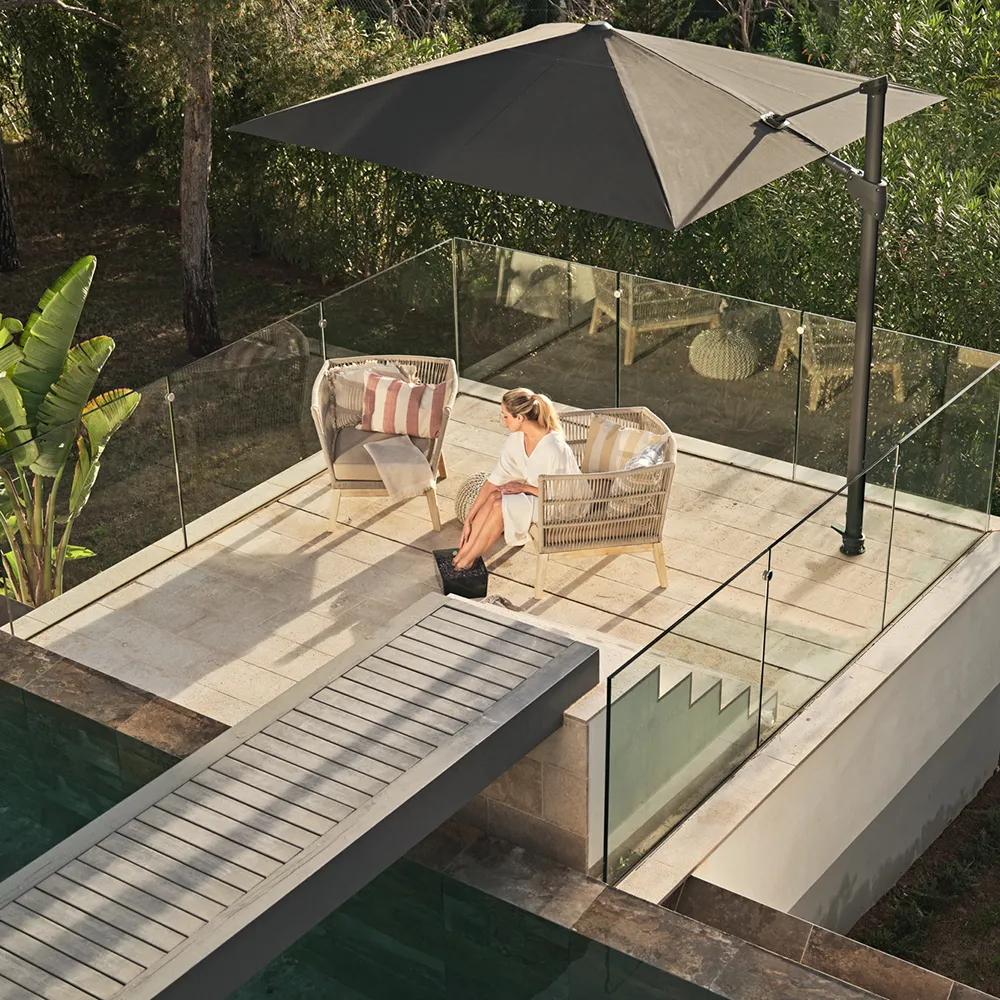 Fortano 400x300 cm parasoll antracit Cat.4 408 Black