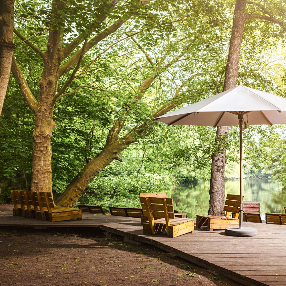 Teakwood parasoll 300 cm Kat.5 639 Blush