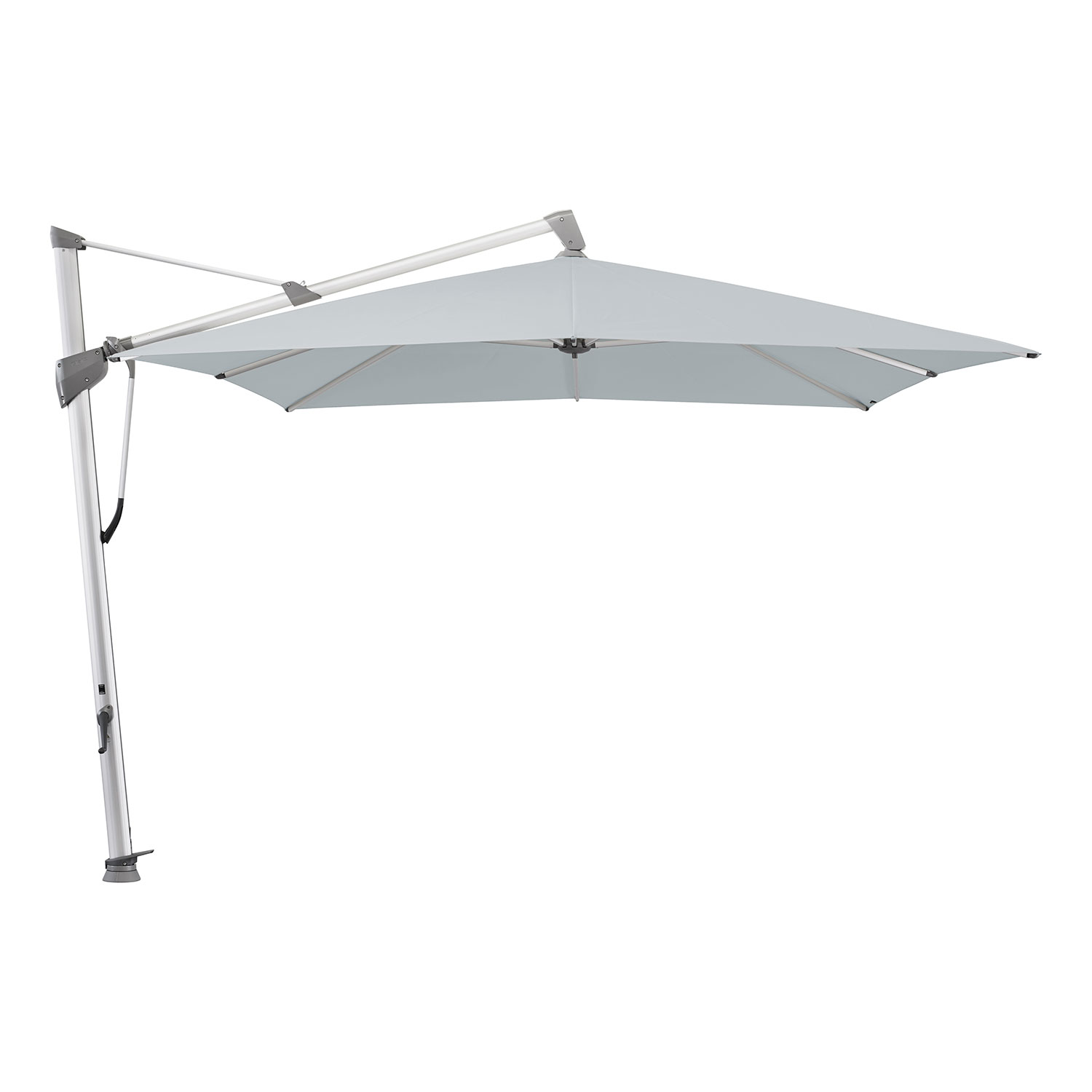Glatz Sombrano S+ frihängande parasoll 300×300 kat.5 anodizerad alu / 665 chrome