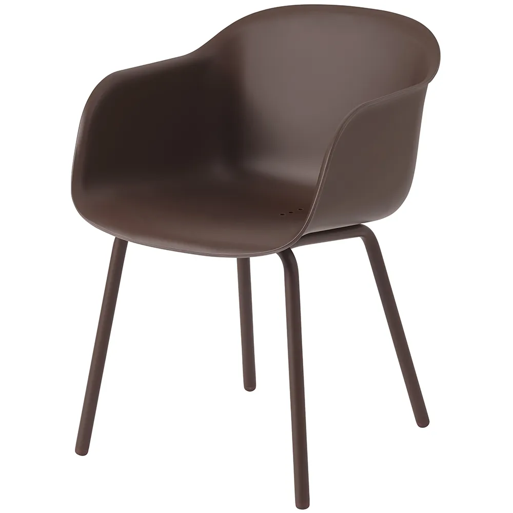 muuto, fiber outdoor karmstol brown red