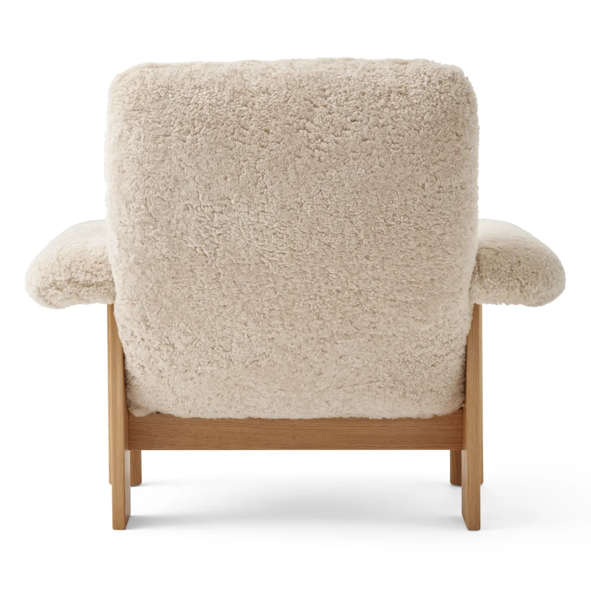 Brasilia loungestol helklädd hög rygg massiv ek natur Sheepskin Nevotex Nature