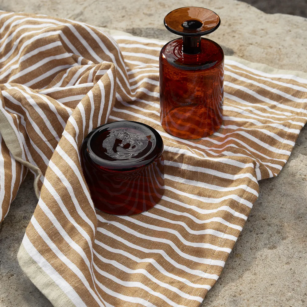 Alternativ bild 1 för Ferm Living - Hale Tea Towel - Kökshandduk - Faded Blue/Burgundy - W50 x H70 cm