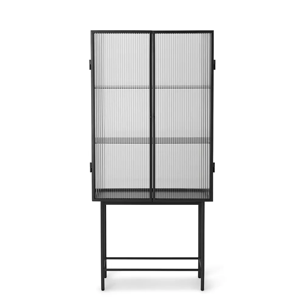 Haze Vitrine - Reeded glass Black