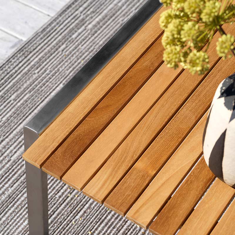 Naos soffbord 75x140 cm teak/rostfritt stål