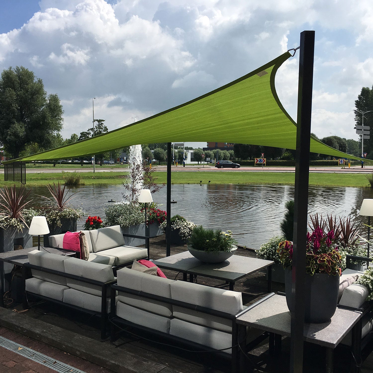 Coolfit solsegel triangulärt 90° 400x570cm grå