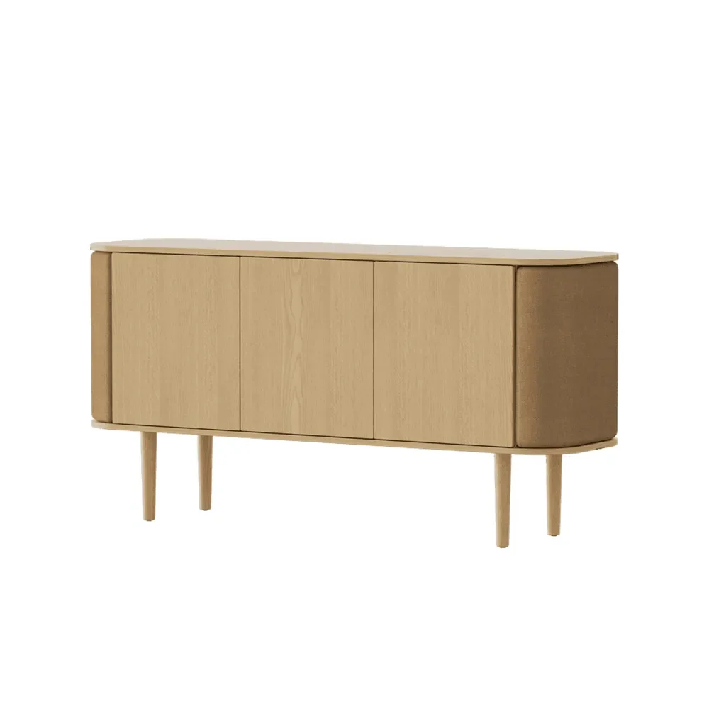 umage, treasures 3-dörrars skåp ek/brown faux leather