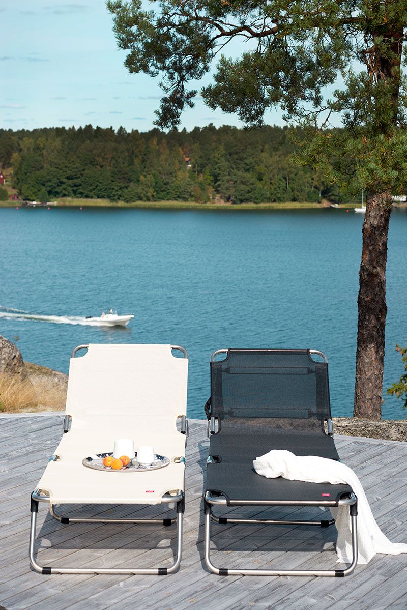 Amigo solsäng orange aluminium/textilene 