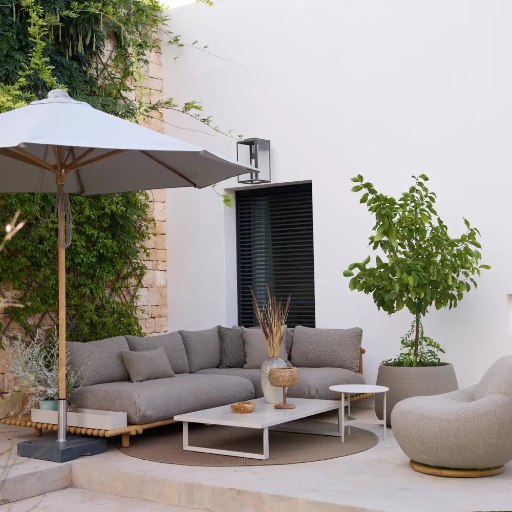 Gem loungefåtölj m/teak svirvel Sand, AirTouch