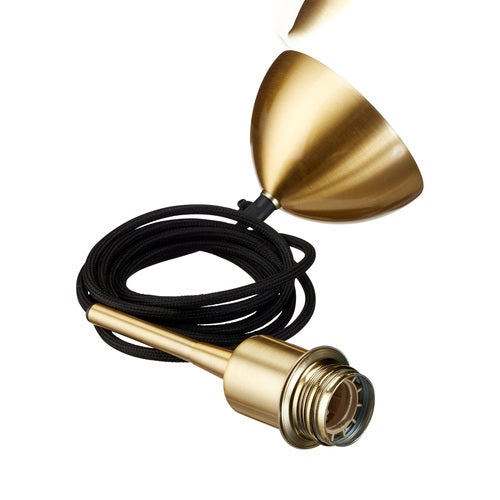 Gloria Upphäng E27 Mässing, Svart Kabel