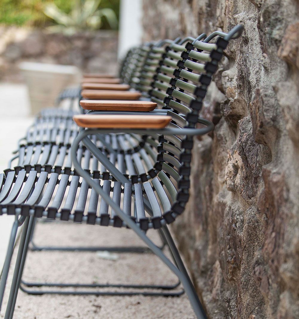 CLICK Karmstol Dark Grey/Grey/Bamboo