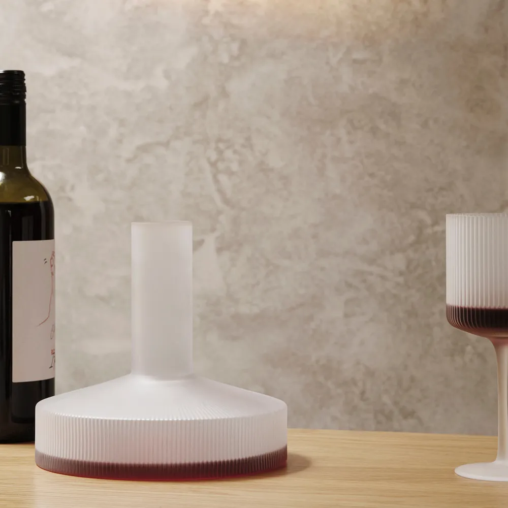 Alternativ bild 1 för ferm LIVING - Ripple Wine Carafe Frosted