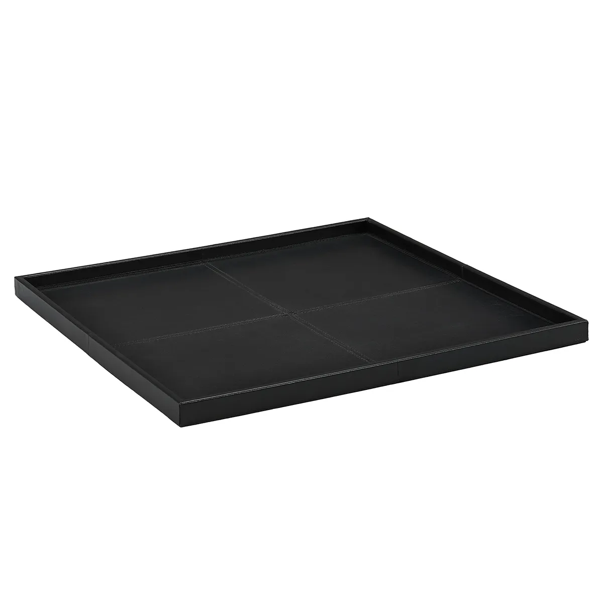 Dekorationsbricka i läder Montero Black