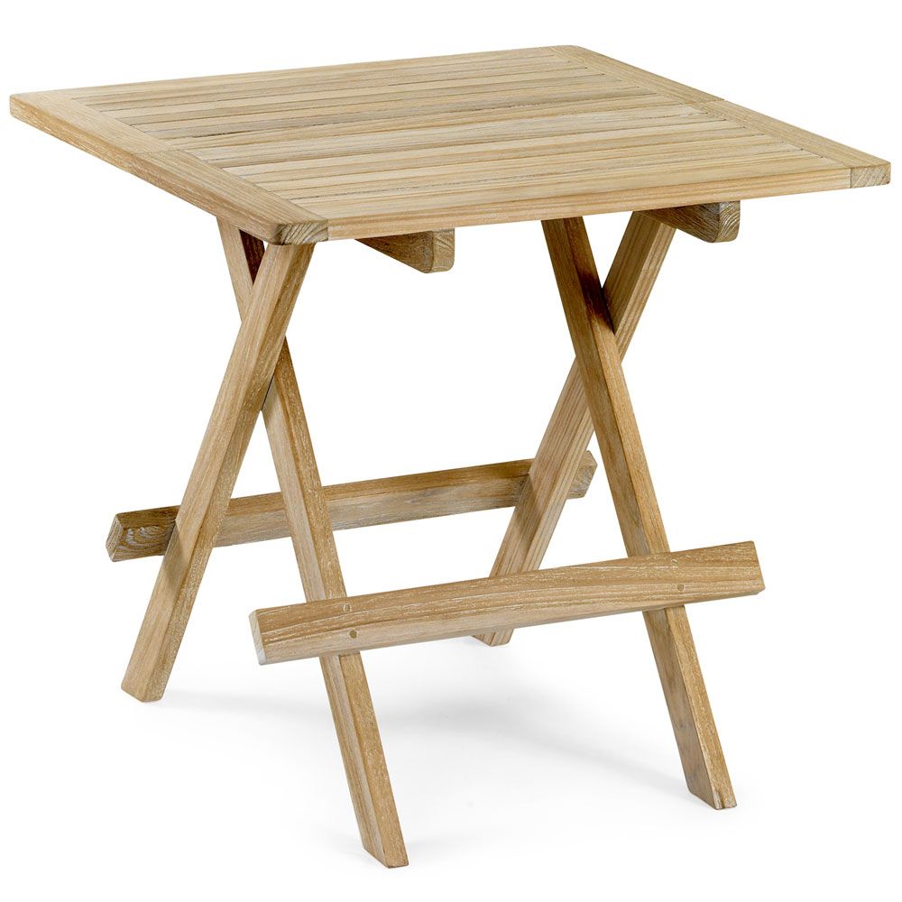 Opal sidobord 50x50 cm vitpig. teak 